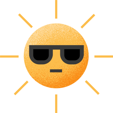 icon of a sun wearing glasses