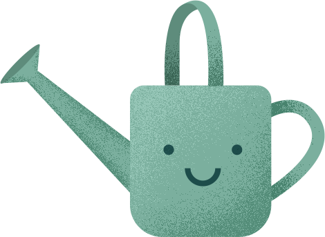 icon of a smiling watering can